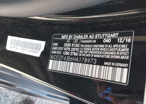 2017 Mercedes-Benz E 300 из США, поврежденный, VIN WDDZF4JB6HA178973